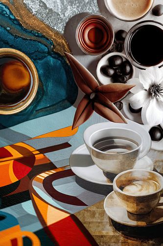 abstracte koffie kunst