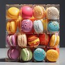 Macarons in een rij - 4 op een rij om op te eten van Karina Brouwer thumbnail