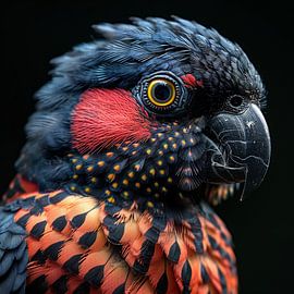 Nahaufnahme eines farbenprächtigen exotischen Papageis von Rizwana Khan