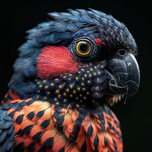 Close Up Portrait of a Colorful Exotic Parrot