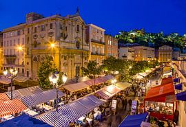 Cours Saleya in Nizza bei Nacht von Werner Dieterich