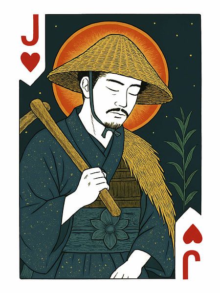 Bube der Herzen – Japanischer Bauer von A.D. Digital ART