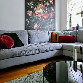 Customer photo: Flowers in a metal vase, Abraham Mignon, on canvas