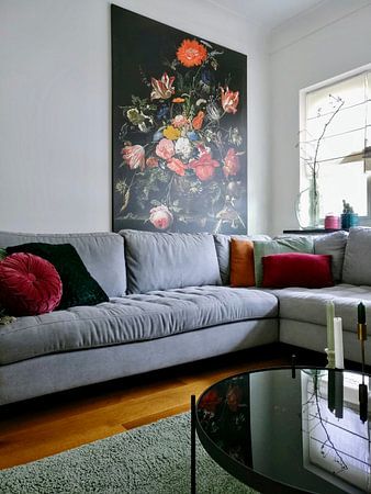 Blumen in einer Metallvase - Abraham Mignon