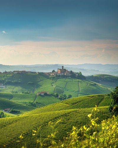 Die Langhe-Hügel und das Dorf Castiglione Falletto im Piemont von Stefano Orazzini