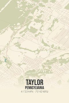 Carte ancienne de Taylor (Pennsylvanie), USA. sur Rezona