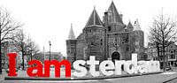 I Amsterdam De Waag Amsterdam in zwart wit van Heleen van de Ven thumbnail