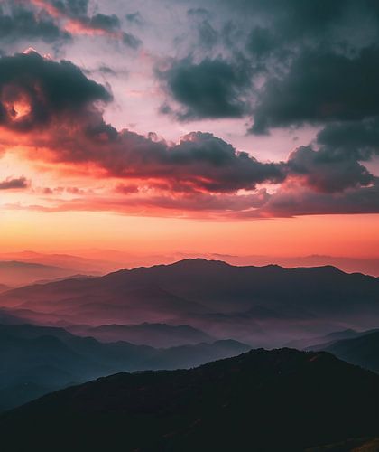 Couleurs du ciel au-dessus des Alpes