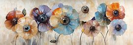 Bunte Blumen | Bunte Blumen Leinwand von Wunderbare Kunst