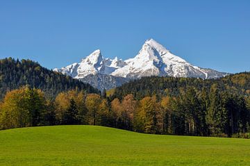 The snow-covered Mt. Watzmann in the Bavarian Alps by Christian Peters