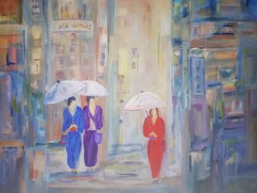 City stroll in the rain by Gerda Ursula Roos