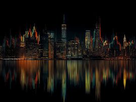 New York bei Nacht – Licht, Rhythmus und Reflexion von Thea