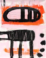 abstract shapes with pink and pastel