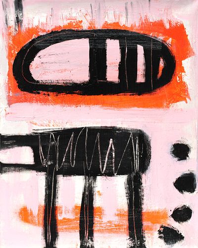 abstracte vormen met roze en pastel