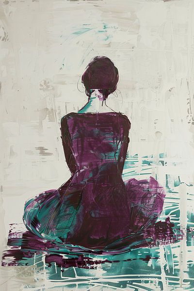 Frau sitzend von Kunst Laune