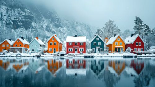 Malerische Küstenstadt in Norwegen