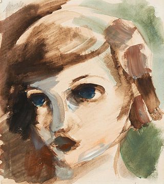 Heinrich Hoerle - Tête de jeune fille (1925) sur Peter Balan