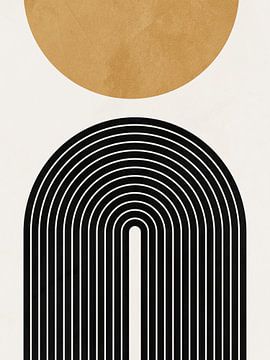 Art abstrait géométrique moderne dans des tons ocres