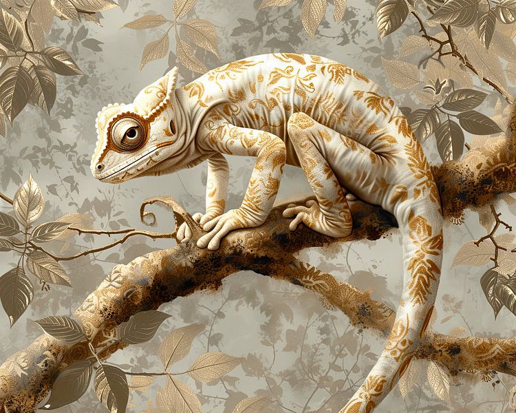 Chameleon painting | Baroque Camouflage by Eye catching paintings
