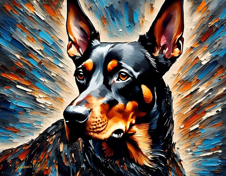 Dog Art - Doberman Pinscher 1 by Johannas Art Creations