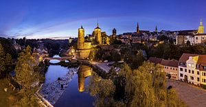 Bautzen Altstadt Skyline Panorama zur blauen Stunde