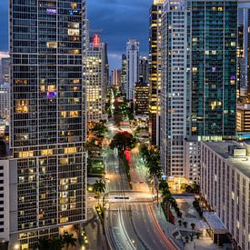 Brickell Avenue Miami Nachtansicht von Bart Hendrix