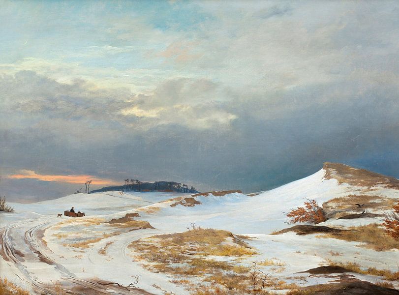 Johan Thomas Lundbye~Winterlandschaft vom Typ Nordseeland von finemasterpiece