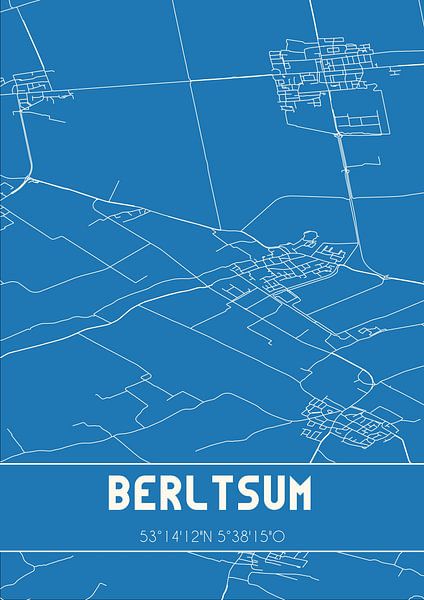 Blueprint | Map | Berltsum (Fryslan) by Prints of Place