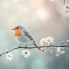Robin on the branch by Heike Hultsch