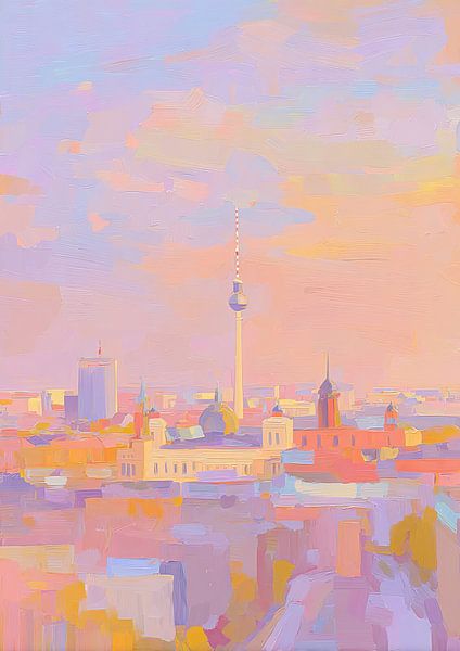 Berlin city view pastel oil by Niklas Maximilian