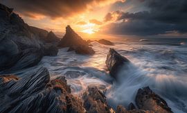 Island paradise at sunrise