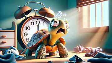 Turtle struggles to wake up by artefacti