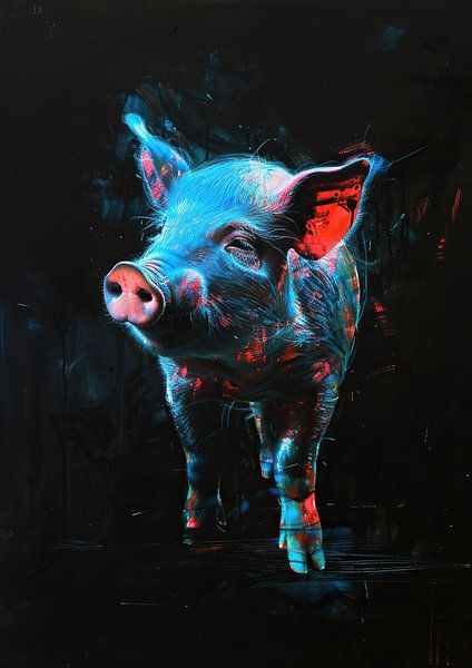 Painting Neon Pig by Art Whims