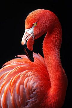 Portret van een flamingo van Bert Nijholt