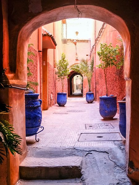 Steegje in Marrakesh, Marokko van Evelien Oerlemans