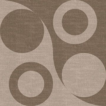Moderne abstrakte geometrische Retro-Formen in Erdtönen: Beige und Braun von Dina Dankers