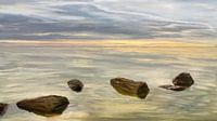 Zonsondergang aan zee tijdens kalm weer van Jan Brons thumbnail