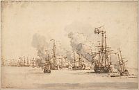 Willem van de Velde the Younger - The Sea Battle at la Hogue, c. 1701 by Masterful Masters thumbnail