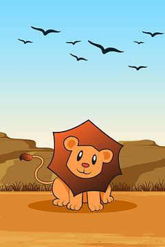 Leeuw in de Savanne van Walljar