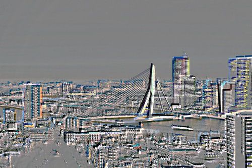 Skyline Rotterdam met Erasmusbrug