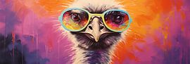Trendy Ostrich | Colourful Animal Portrait by Wonderful Art