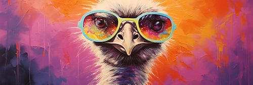 Trendy Strauß | Buntes Tierportrait