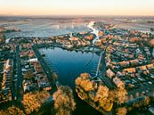 Blokzijl winterse luchtfoto tijdens zonsondergang van Sjoerd van der Wal Fotografie thumbnail