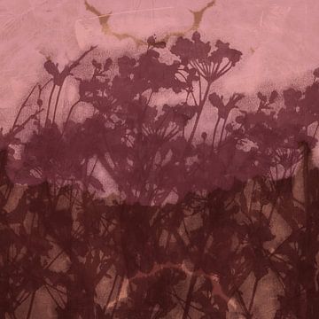Fleurs sauvages en violet, terra et rose. sur Dina Dankers