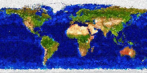 Kubistische wereldkaart