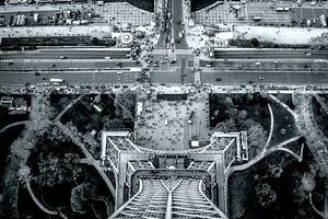Blick auf den Eiffelturm aus der Vogelperspektive