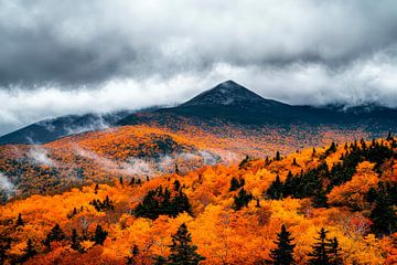 Autumnal mountain landscape with clouds by Poster Art Shop