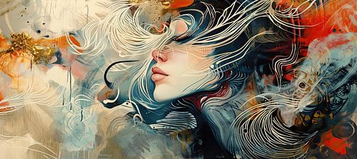 Modernes Porträt | Frau mit Gold