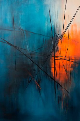Abstracte kleuren met dynamische lijnen