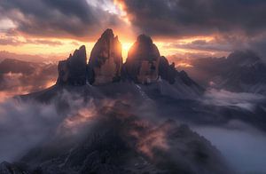 Verträumter Sonnenuntergang in den Dolomiten